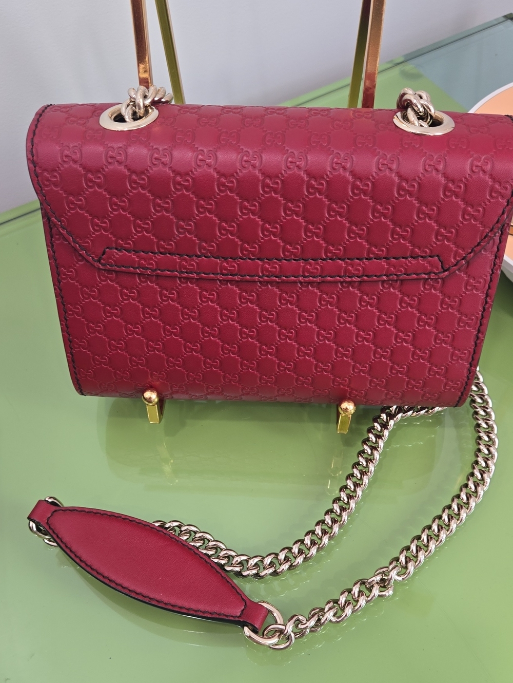 Gucci Guccisima Burgundy Red Mini Shoulder Bag with Tassel and Wallet - Picture 11 of 17